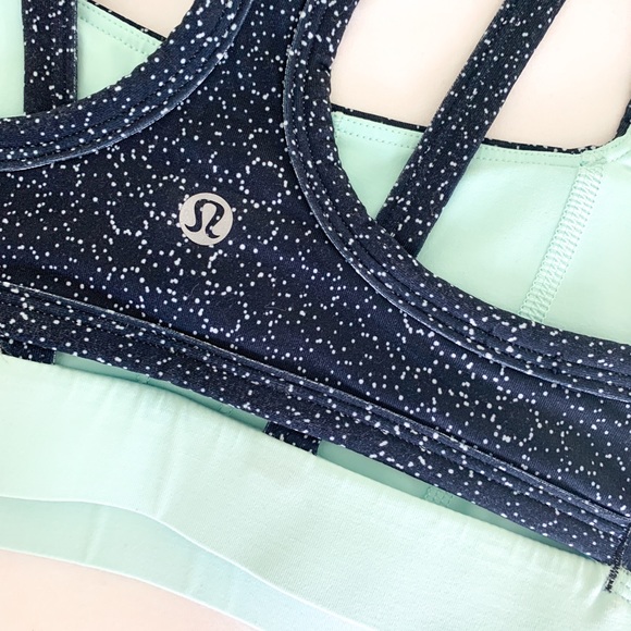 LuluLemon Sports Bra Size 4 Black Mint